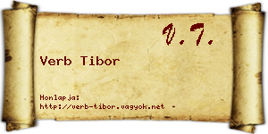 Verb Tibor névjegykártya